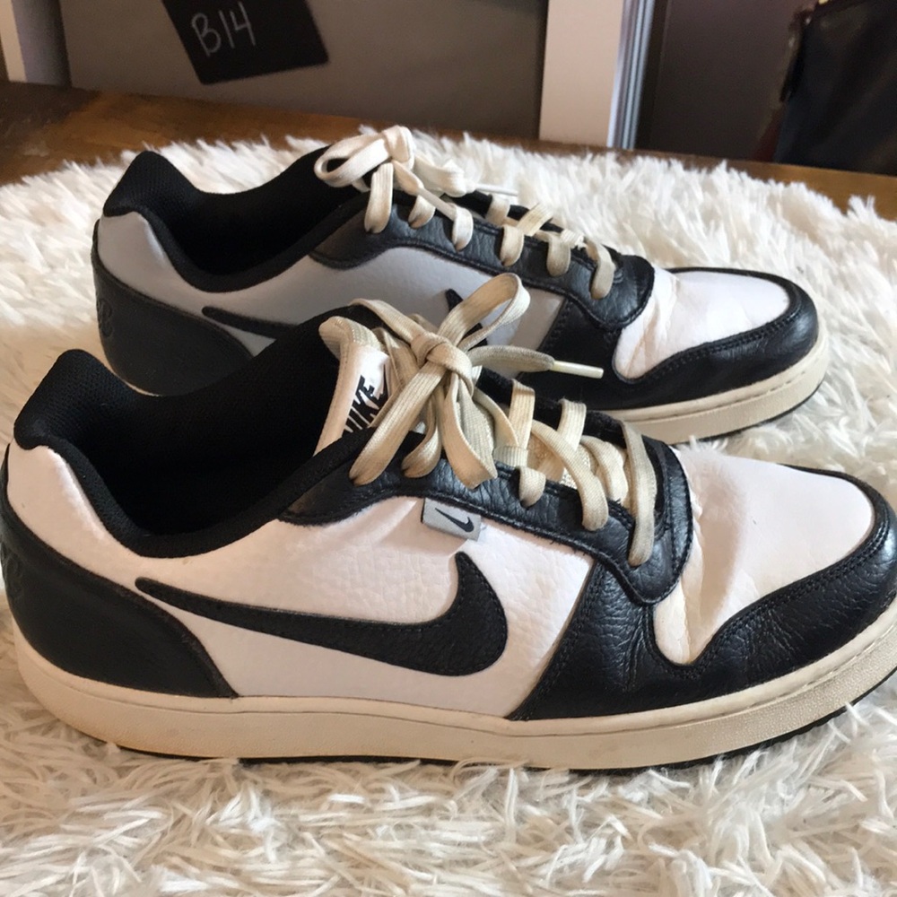 Men's Size 11 Nike Ebernon Low Premium White Black Gray Sneakers AQ1774 102